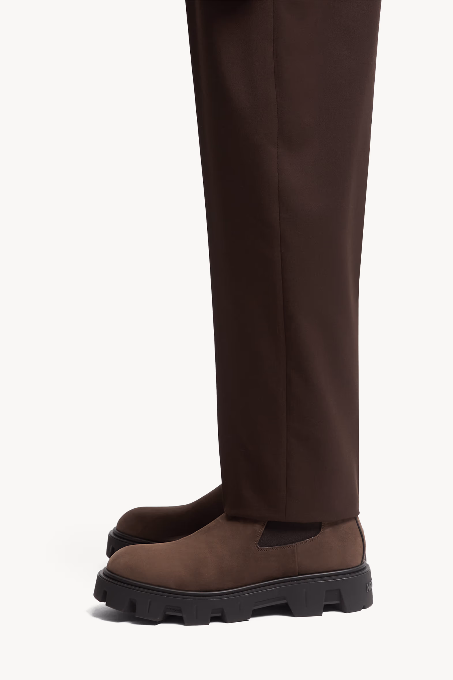 Wool Blend Gabardine Tailored Pants Men Brown Moncler 6
